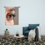 Wandkleed Het Bruine Oog Rechthoek Verticaal Template 50 70 Verticaal Mensen 19 2