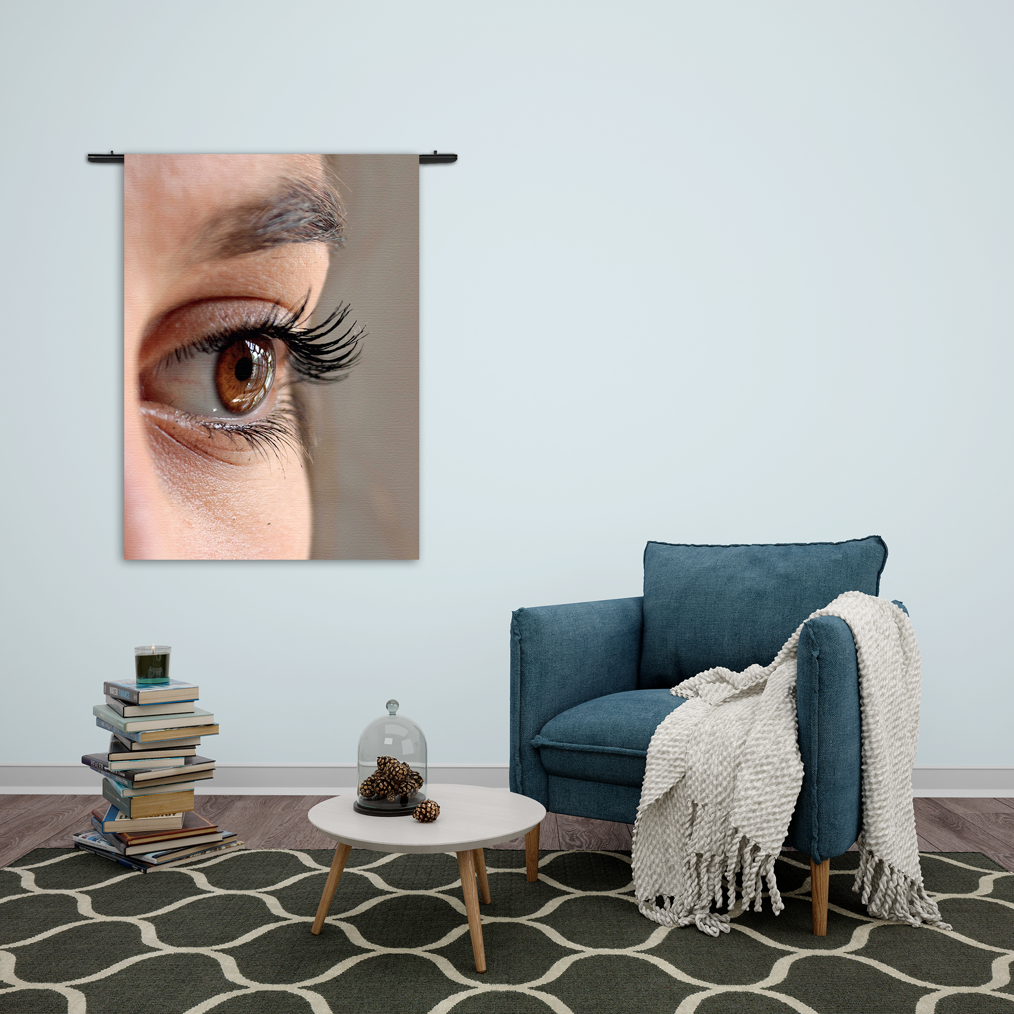 Wandkleed Het Bruine Oog Rechthoek Verticaal Template 50 70 Verticaal Mensen 19 2