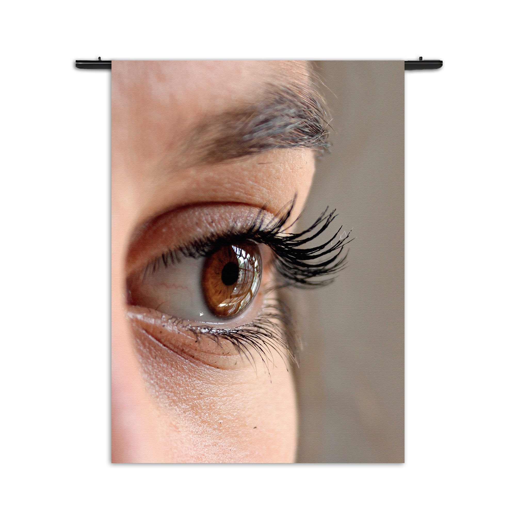 Wandkleed Het Bruine Oog Rechthoek Verticaal