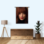 Wandkleed Mooie Vrouw Met Oranje Haar Rechthoek Verticaal Template 50 70 Verticaal Mensen 20 1