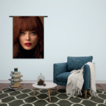 Wandkleed Mooie Vrouw Met Oranje Haar Rechthoek Verticaal Template 50 70 Verticaal Mensen 20 2