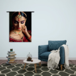 Wandkleed Indiaanse Vrouw In Kostuum Rechthoek Verticaal Template 50 70 Verticaal Mensen 21 2
