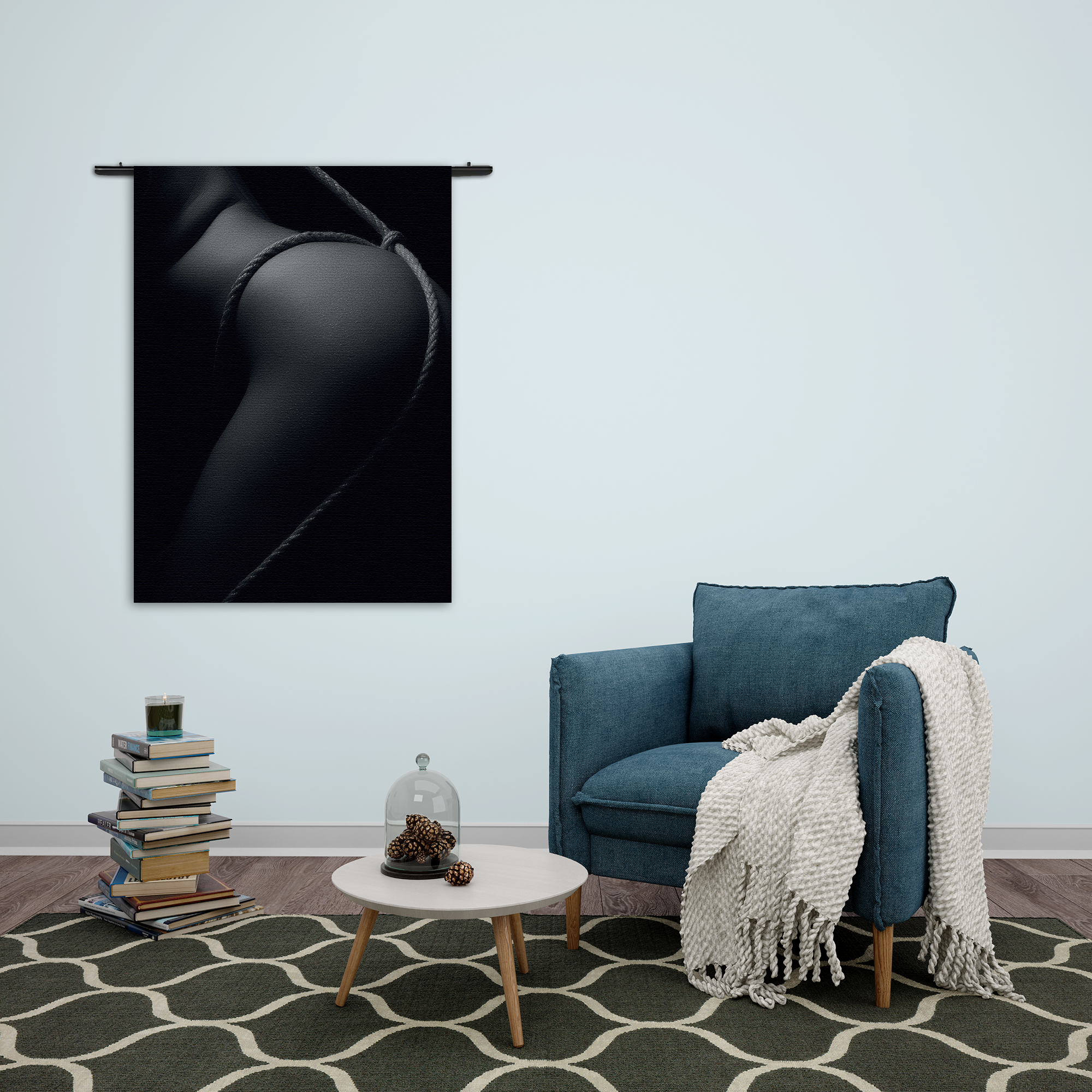 Wandkleed Vrouw Met Sexy Touw Rechthoek Verticaal Template 50 70 Verticaal Mensen 3 2