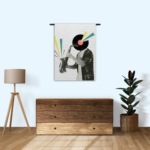 Wandkleed De saxofoon Rechthoek Verticaal Template 50 70 Verticaal Muziek 11 1
