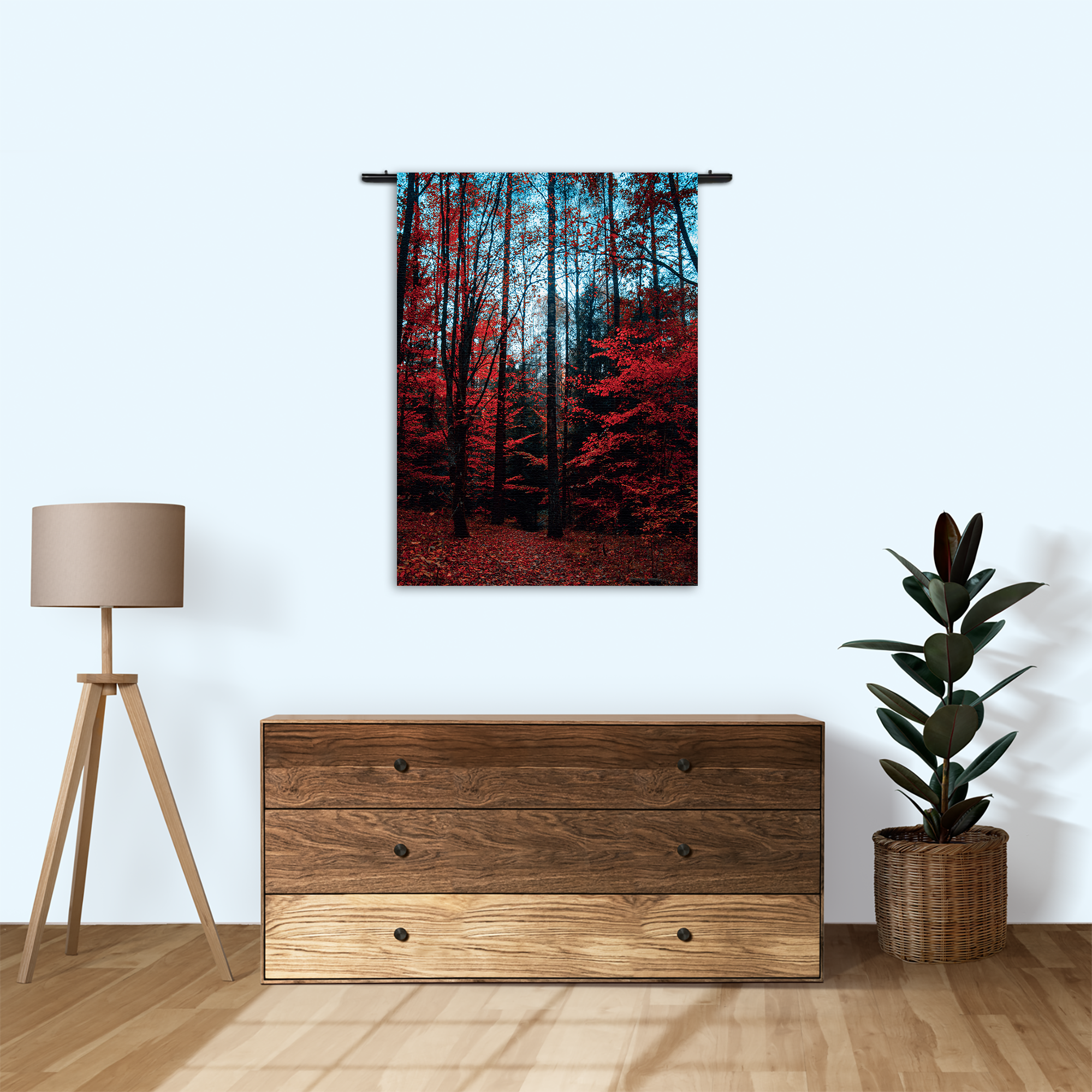 Wandkleed Het rode bos Rechthoek Verticaal Template 50 70 Verticaal Natuur 12 1