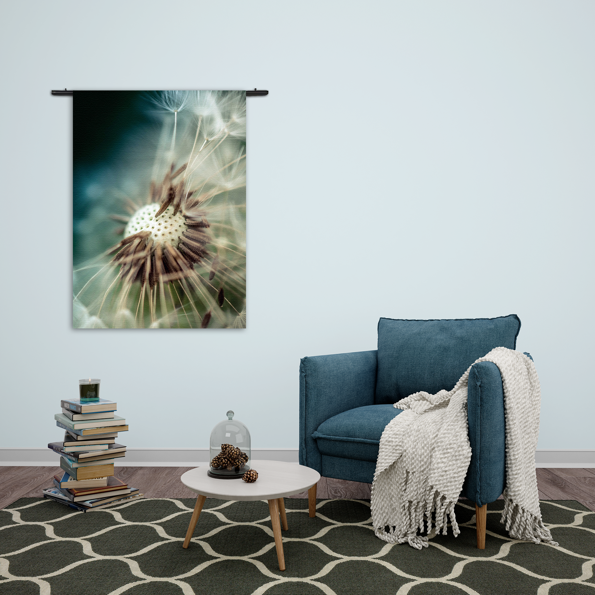 Wandkleed Paardenbloem pluis 2 Rechthoek Verticaal Template 50 70 Verticaal Natuur 26 2