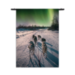 Wandkleed Huskies door Lapland Rechthoek Verticaal