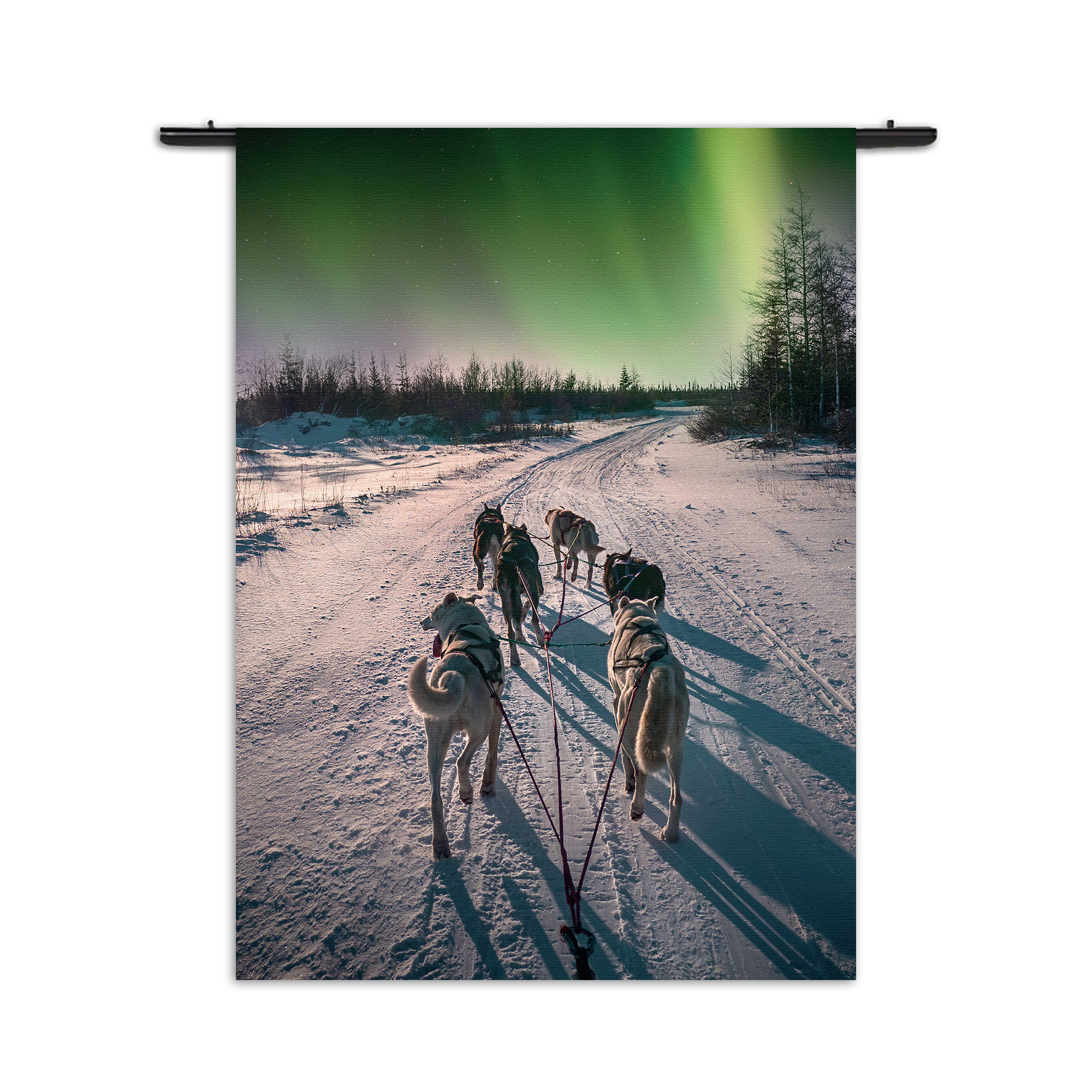 Wandkleed Huskies door Lapland Rechthoek Verticaal