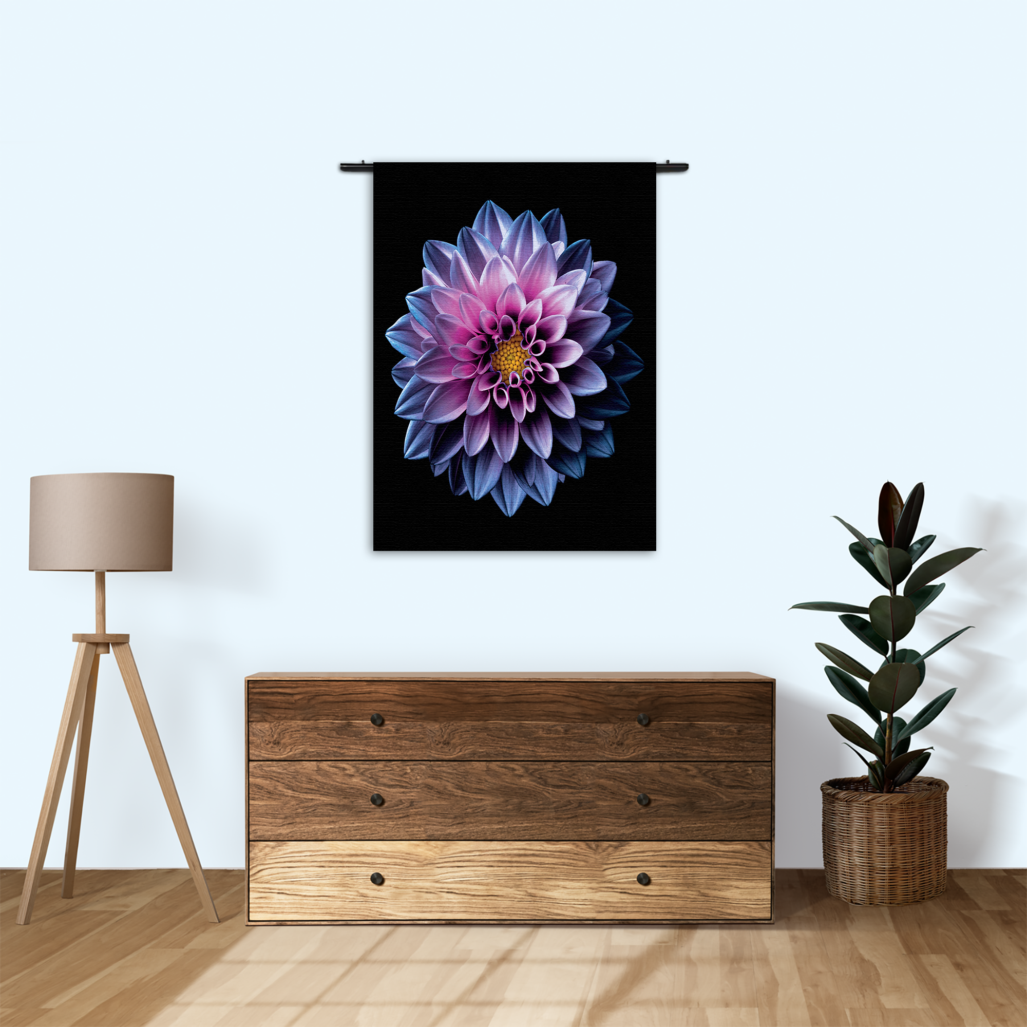 Wandkleed Paarse Dahlia Rechthoek Verticaal Template 50 70 Verticaal Natuur 67 1