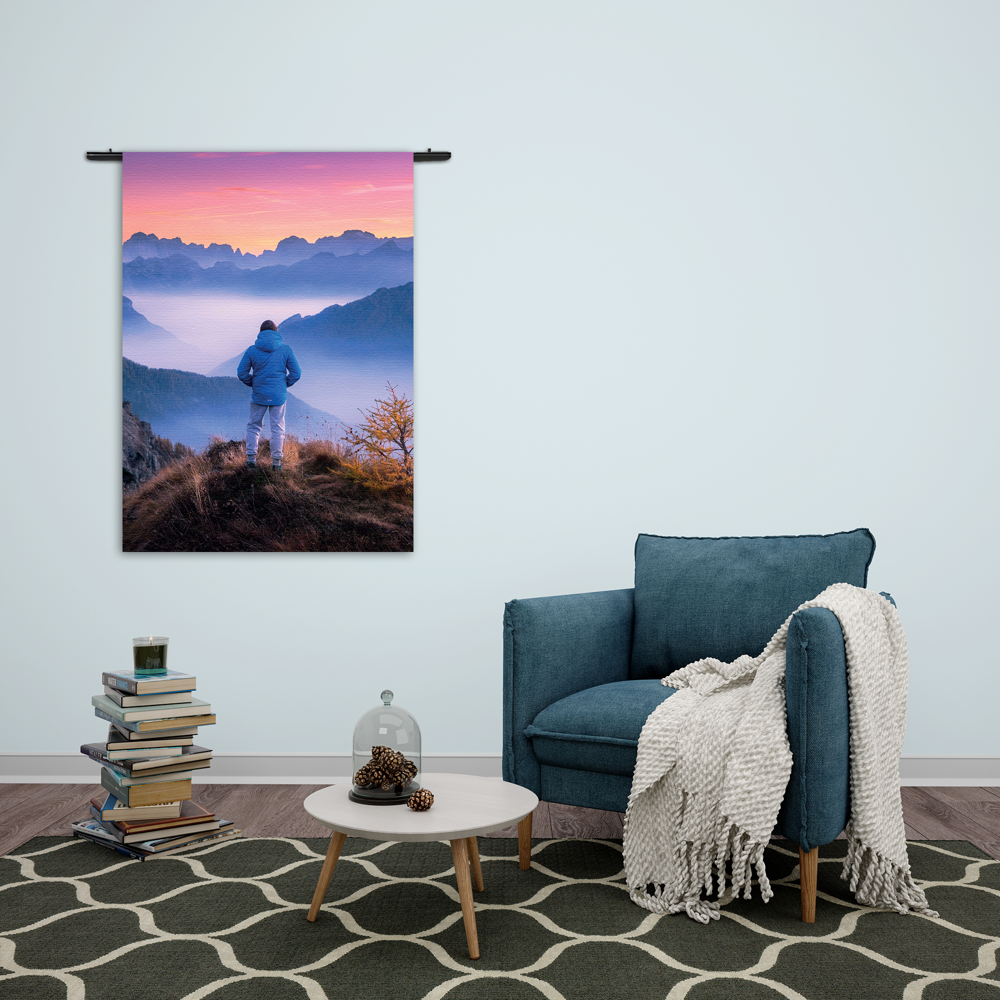 Wandkleed On top of the world Rechthoek Verticaal Template 50 70 Verticaal Natuur 76 2