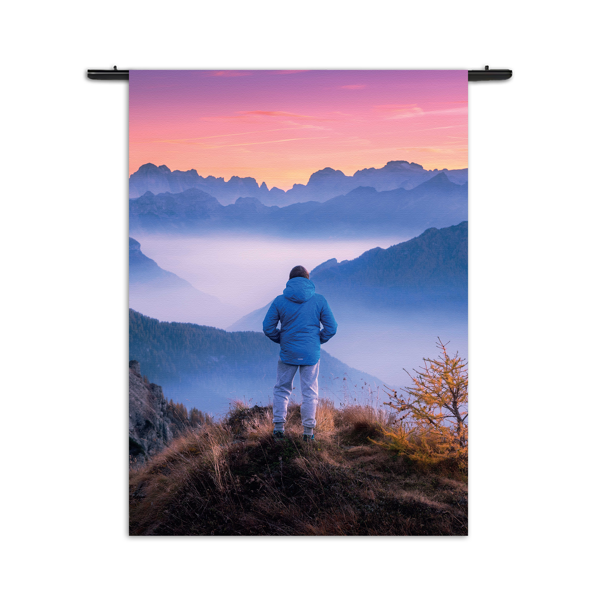 Wandkleed On top of the world Rechthoek Verticaal