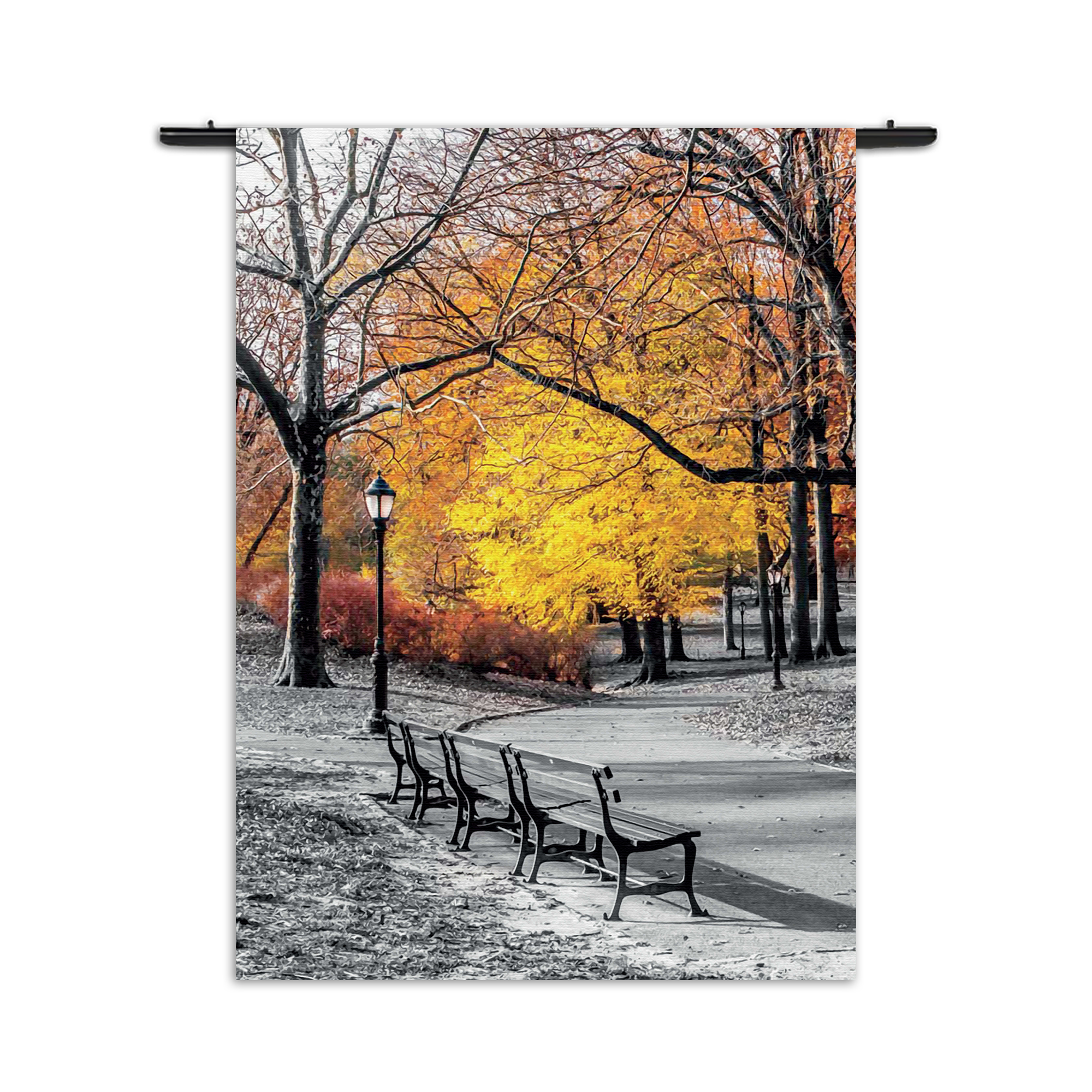 Wandkleed Gele herfst Rechthoek Verticaal