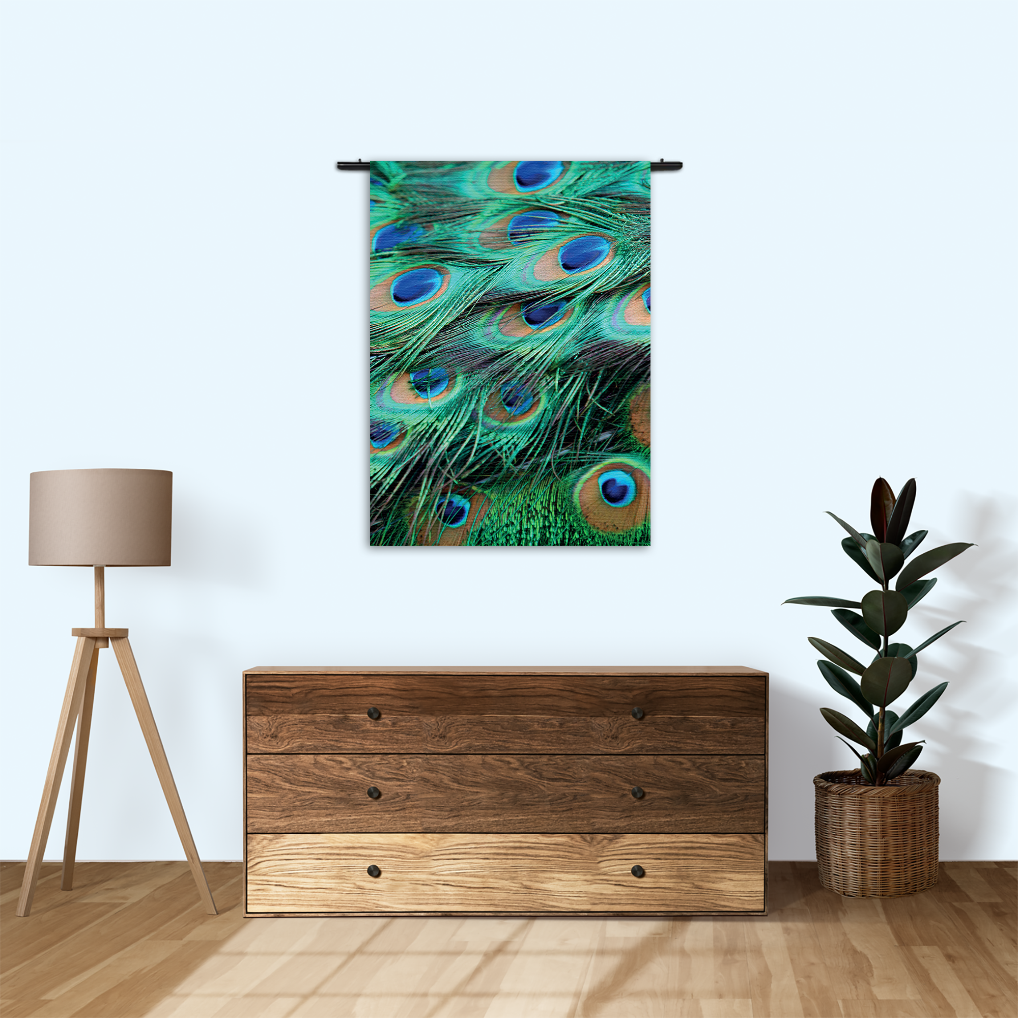 Wandkleed Veren van de Pauw Rechthoek Verticaal Template 50 70 Verticaal Natuur 89 1