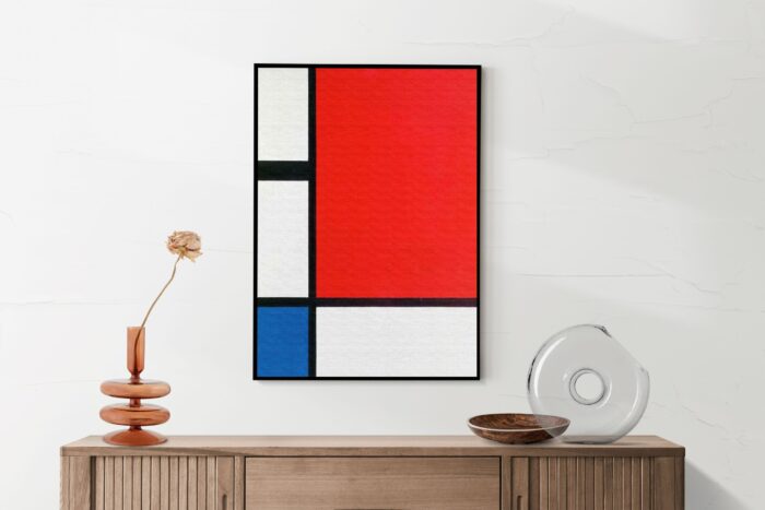 Akoestisch Schilderij Mondriaan de rode Rechthoek Verticaal Template 50 70 Verticaal OM 1 2 scaled 1