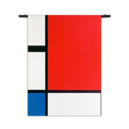 Wandkleed Mondriaan de rode rechthoek Rechthoek Verticaal