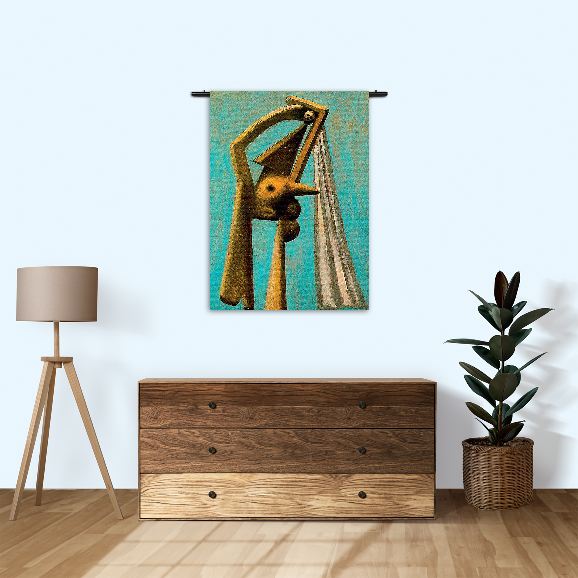 Wandkleed Picasso Badgast met strandbal 1929 Rechthoek Verticaal Template 50 70 Verticaal OM 11 1