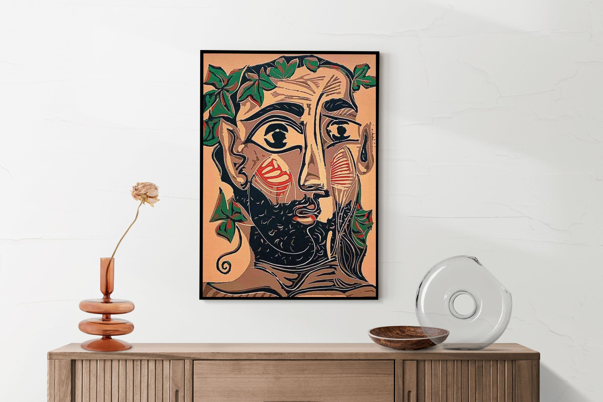 Akoestisch Schilderij Picasso bebaarde man 1962 Rechthoek Verticaal Template 50 70 Verticaal OM 12 2 scaled 1