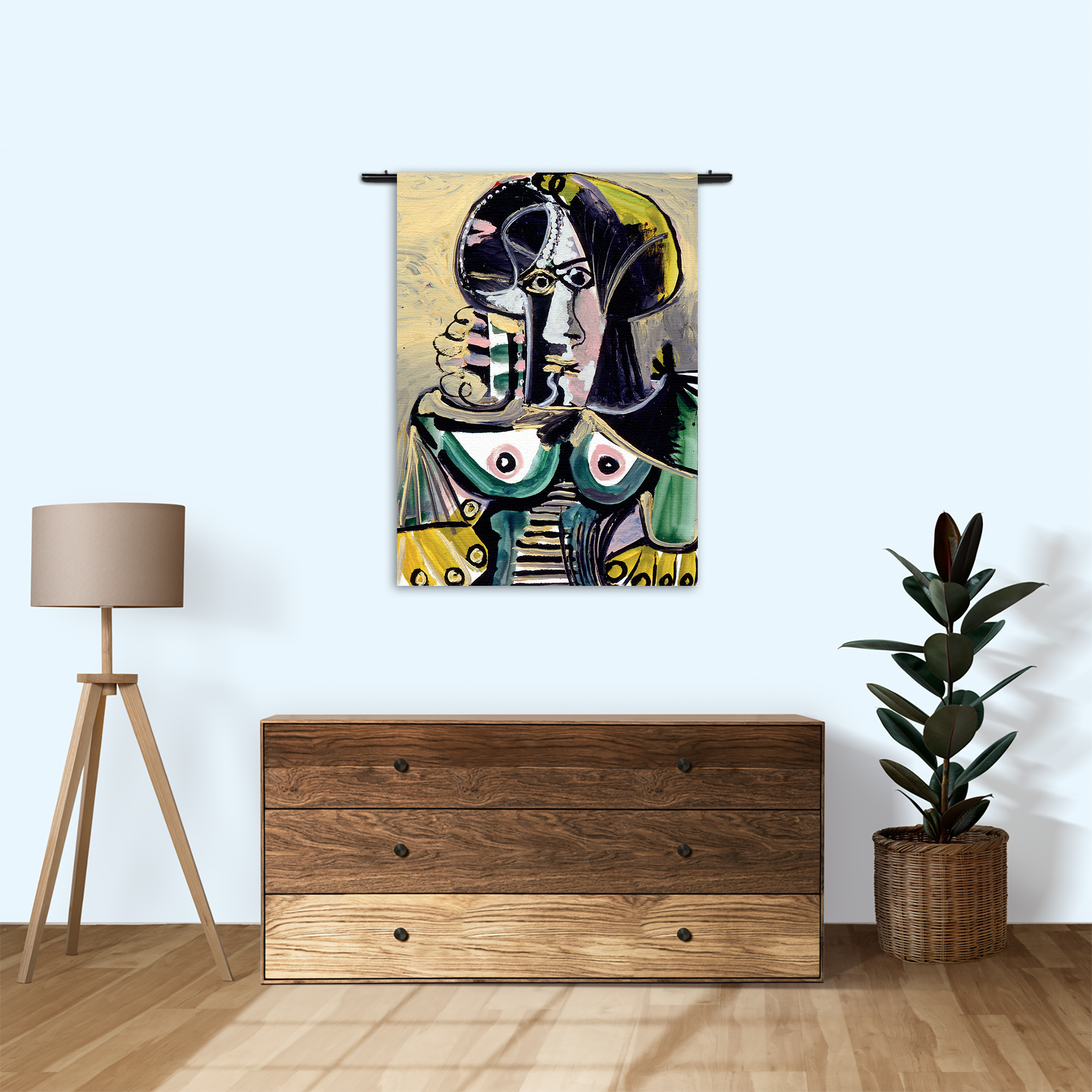 Wandkleed Picasso Portret van een vrouw 1971 Rechthoek Verticaal Template 50 70 Verticaal OM 15 1