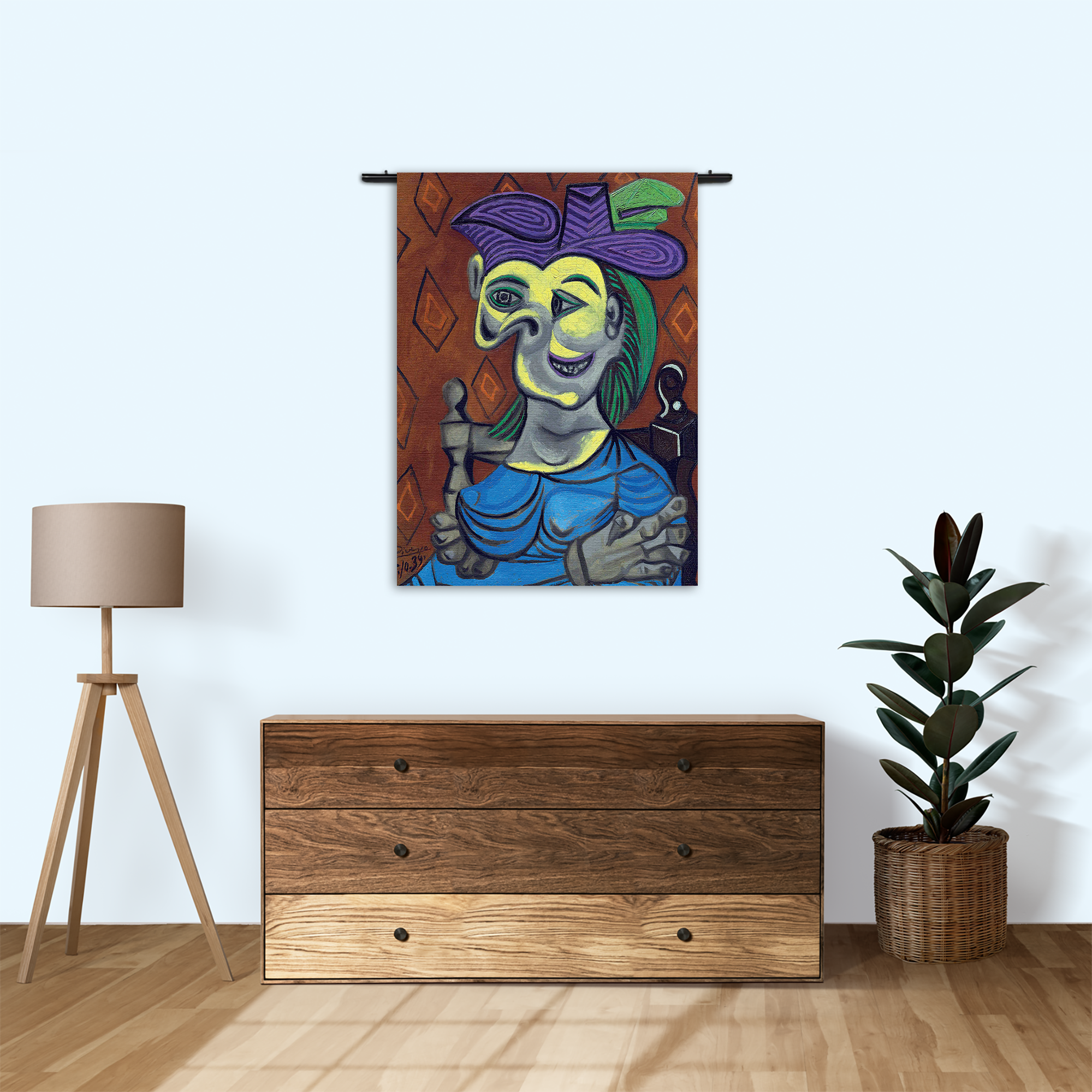 Wandkleed Picasso Femme Assise 1939 Rechthoek Verticaal Template 50 70 Verticaal OM 18 1