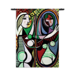 Wandkleed Picasso Meisje voor een spiegel 1932 Rechthoek Verticaal