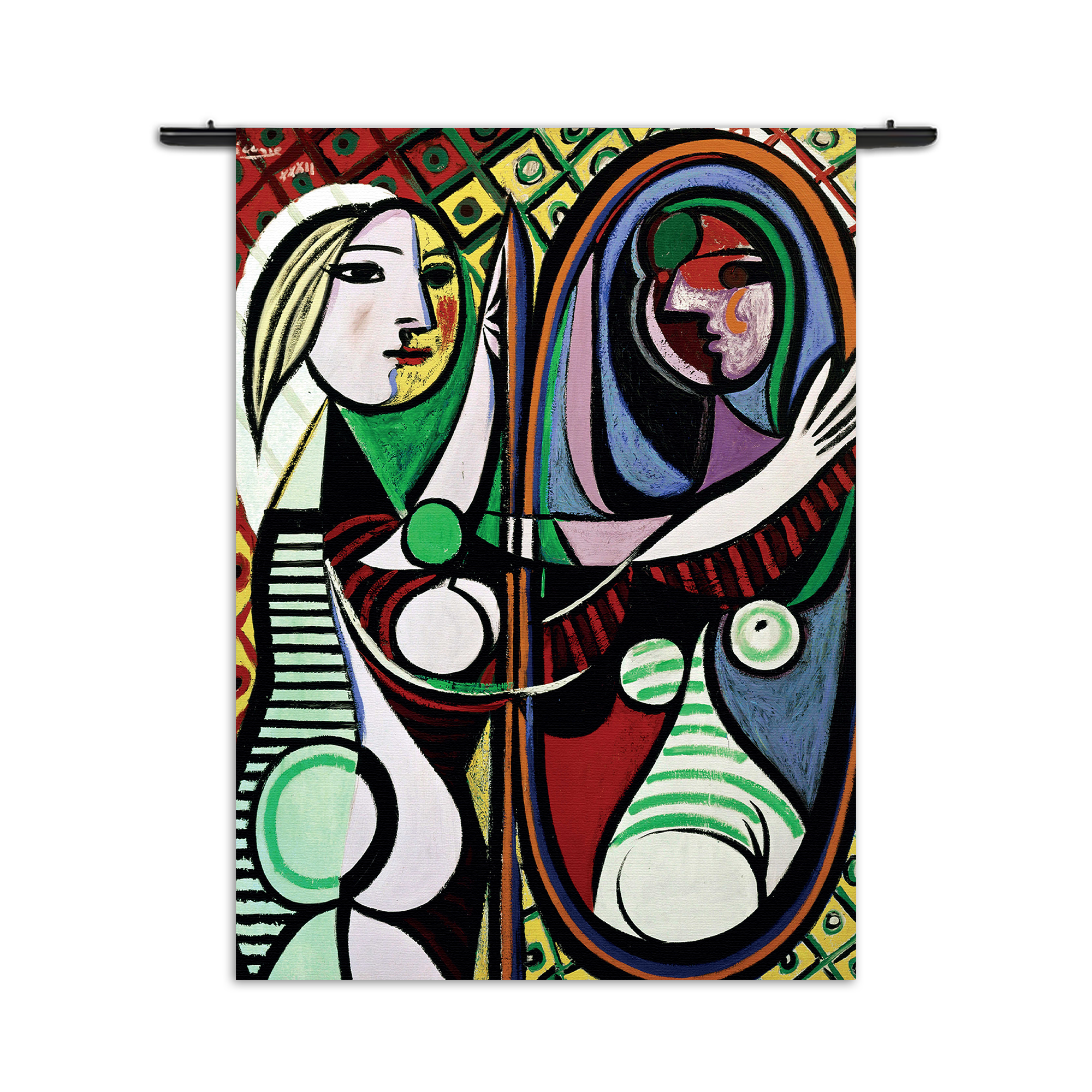 Wandkleed Picasso Meisje voor een spiegel 1932 Rechthoek Verticaal