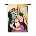 Wandkleed Picasso Meisje kijkend naar een spiegel 1932 Rechthoek Verticaal