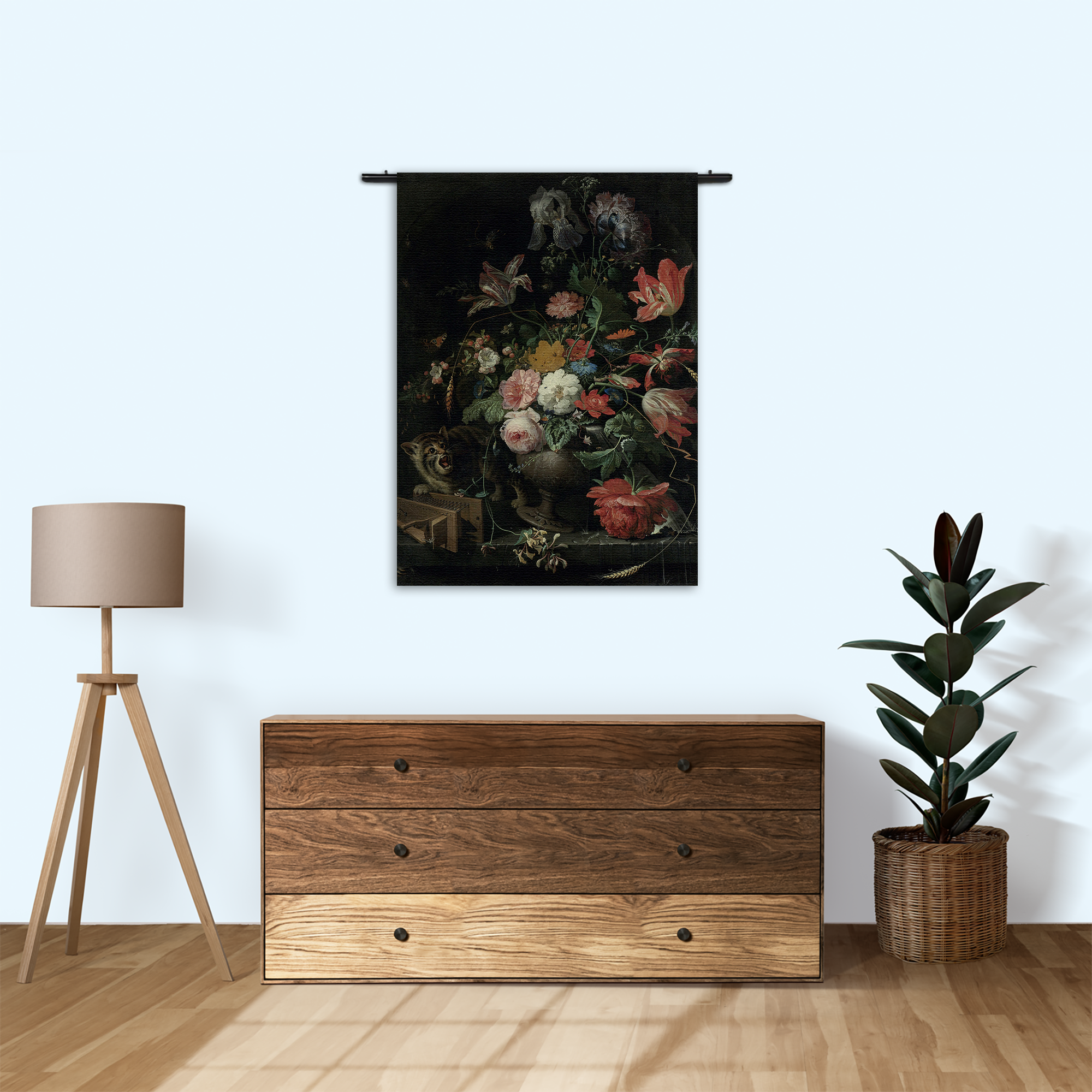 Wandkleed Abraham Mignon De omvergeworpen ruiker 1660-1679 Rechthoek Verticaal Template 50 70 Verticaal OM 25 1