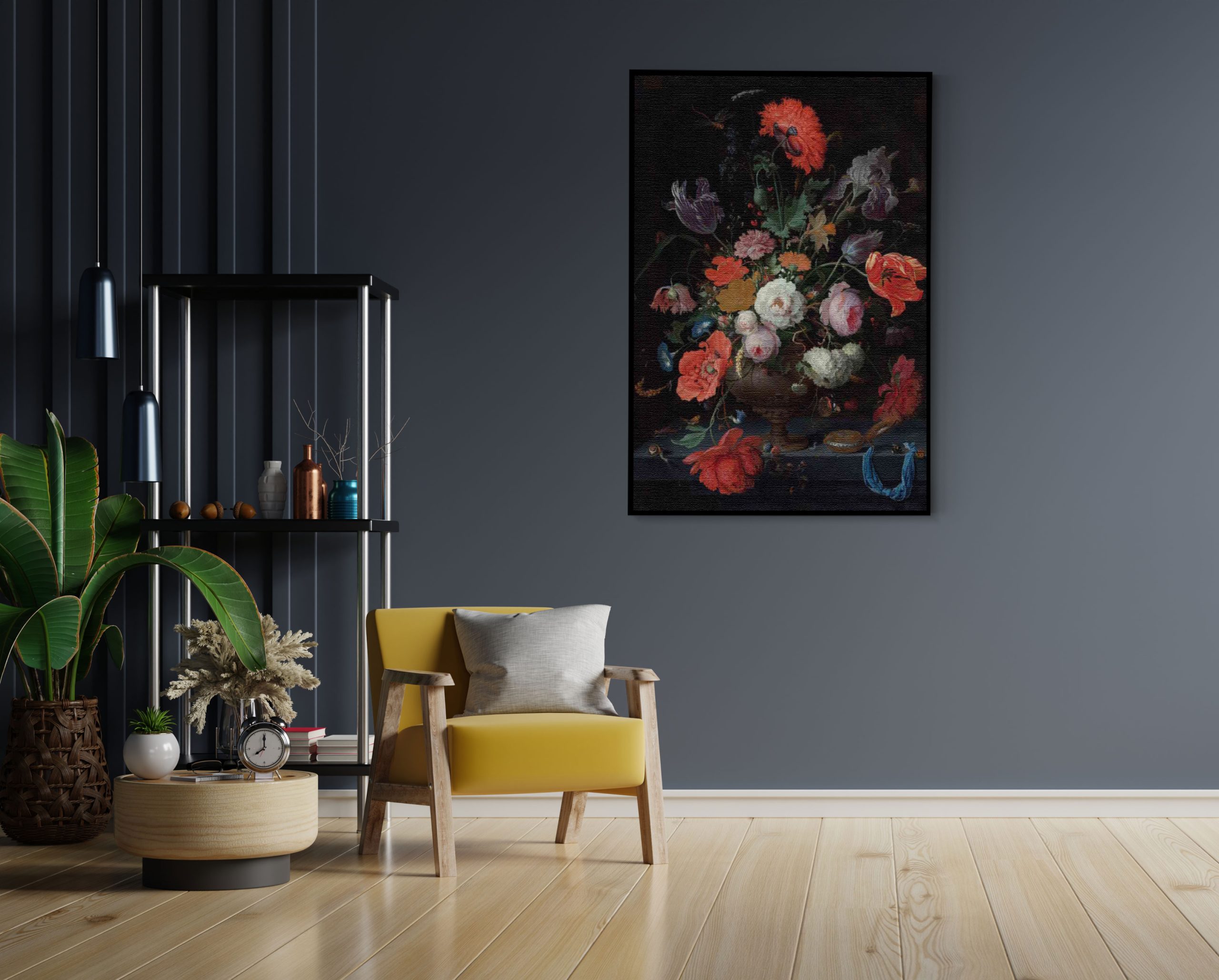 Akoestisch Schilderij Abraham Mignon Stilleven met bloemen en een horloge 1660-1679 Rechthoek Verticaal Template 50 70 Verticaal OM 26 1 scaled 1