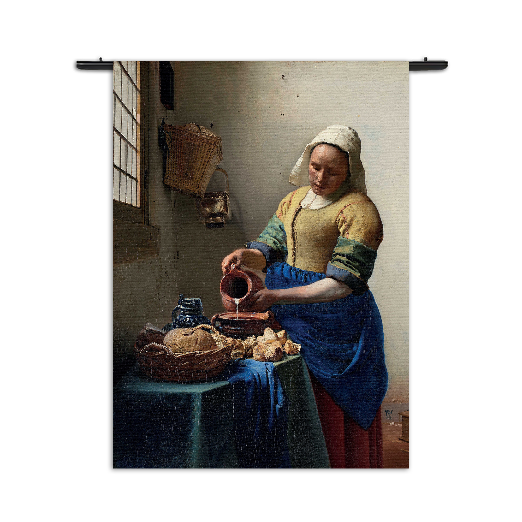 Wandkleed Johannes Vermeer Het Melkmeisje 1660 Rechthoek Verticaal