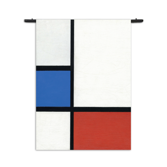 Wandkleed Mondriaan de Blauwe vlakte Rechthoek Verticaal