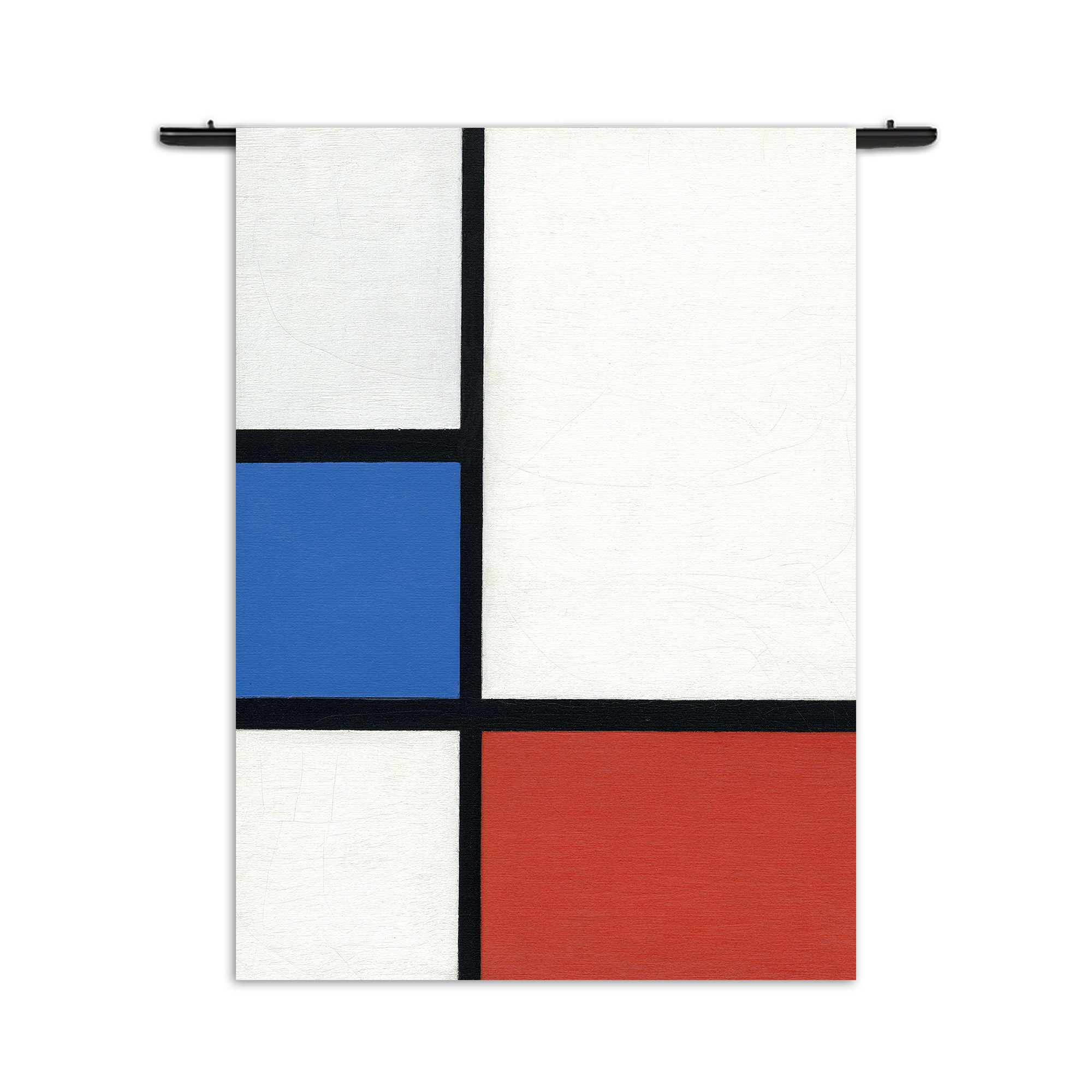 Wandkleed Mondriaan de Blauwe vlakte Rechthoek Verticaal