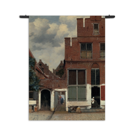 Wandkleed Johannes Vermeer Gezicht op huizen in Delft 1658 Rechthoek Verticaal