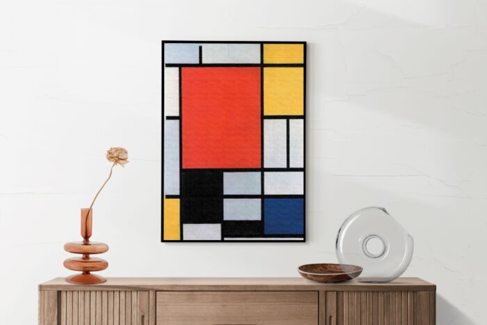 Akoestisch Schilderij Mondriaan de rode Rechthoek Verticaal Template 50 70 Verticaal OM 4 2 scaled 1