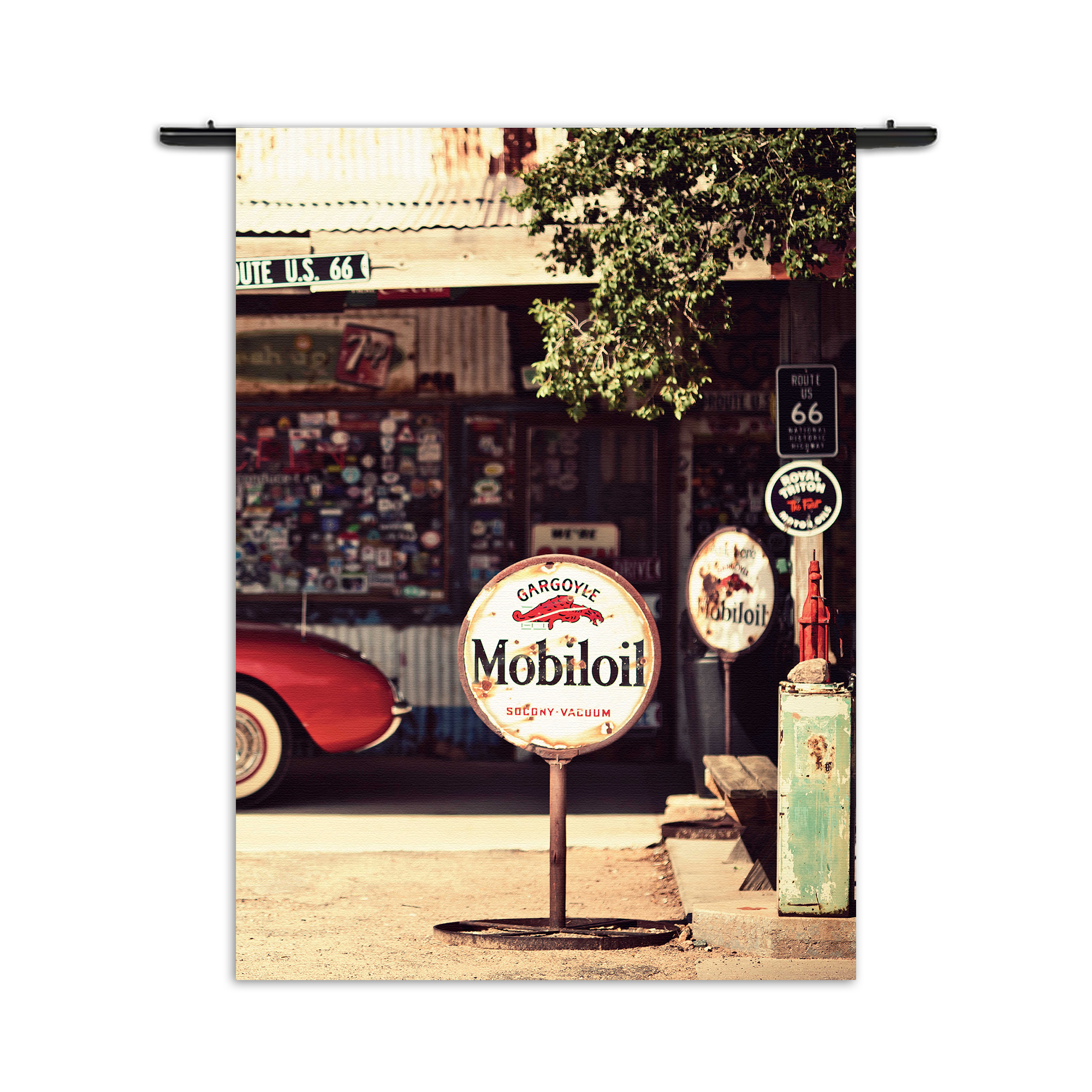 Wandkleed Route 66 Rechthoek Verticaal