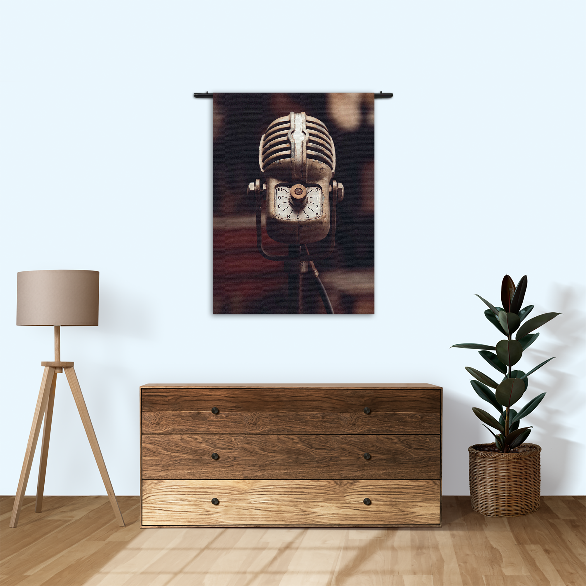 Template_50-70_Verticaal_Retro_14-1 Wandkleed Old School Microfoon Rechthoek Verticaal Template 50 70 Verticaal Retro 14 1