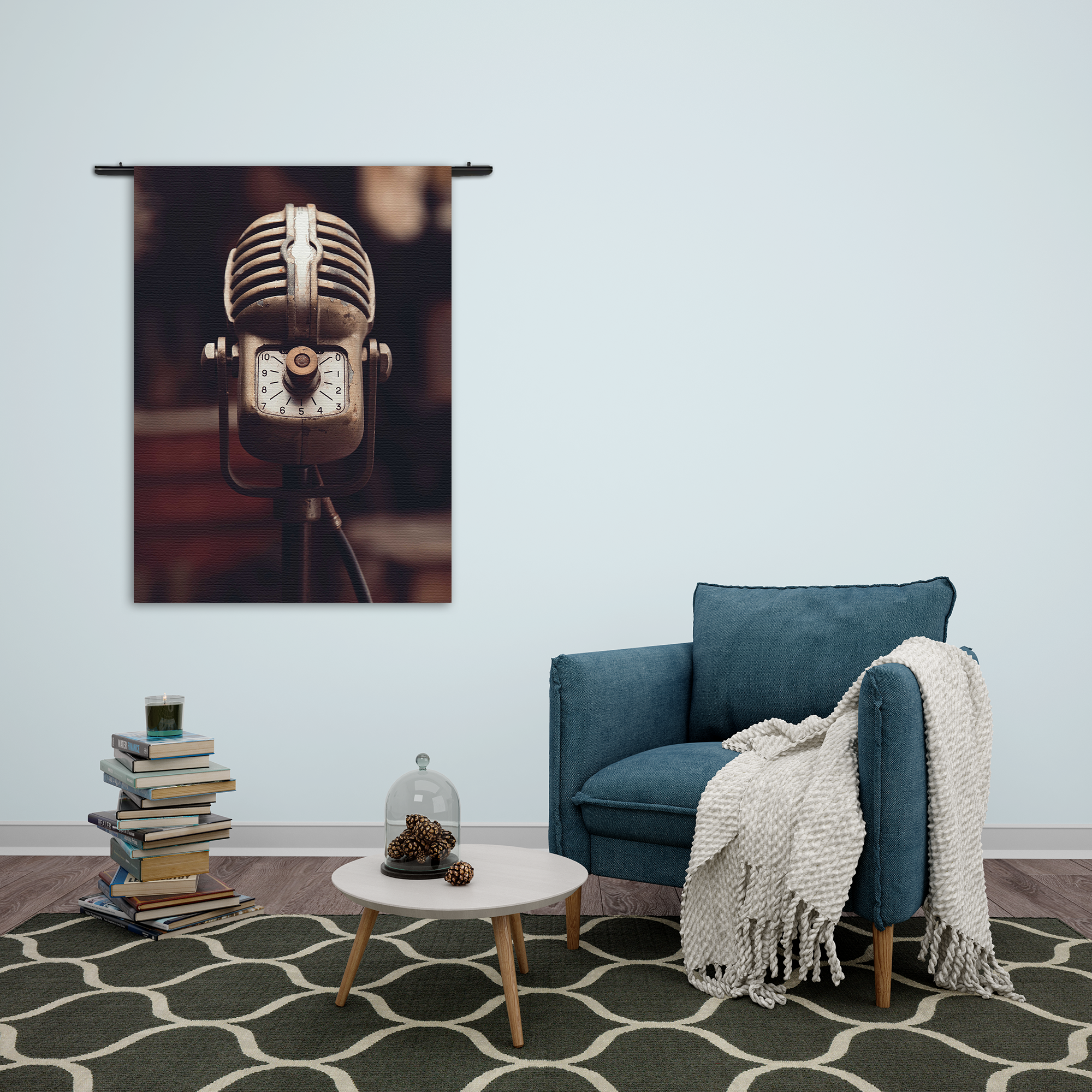 Template_50-70_Verticaal_Retro_14-2 Wandkleed Old School Microfoon Rechthoek Verticaal Template 50 70 Verticaal Retro 14 2