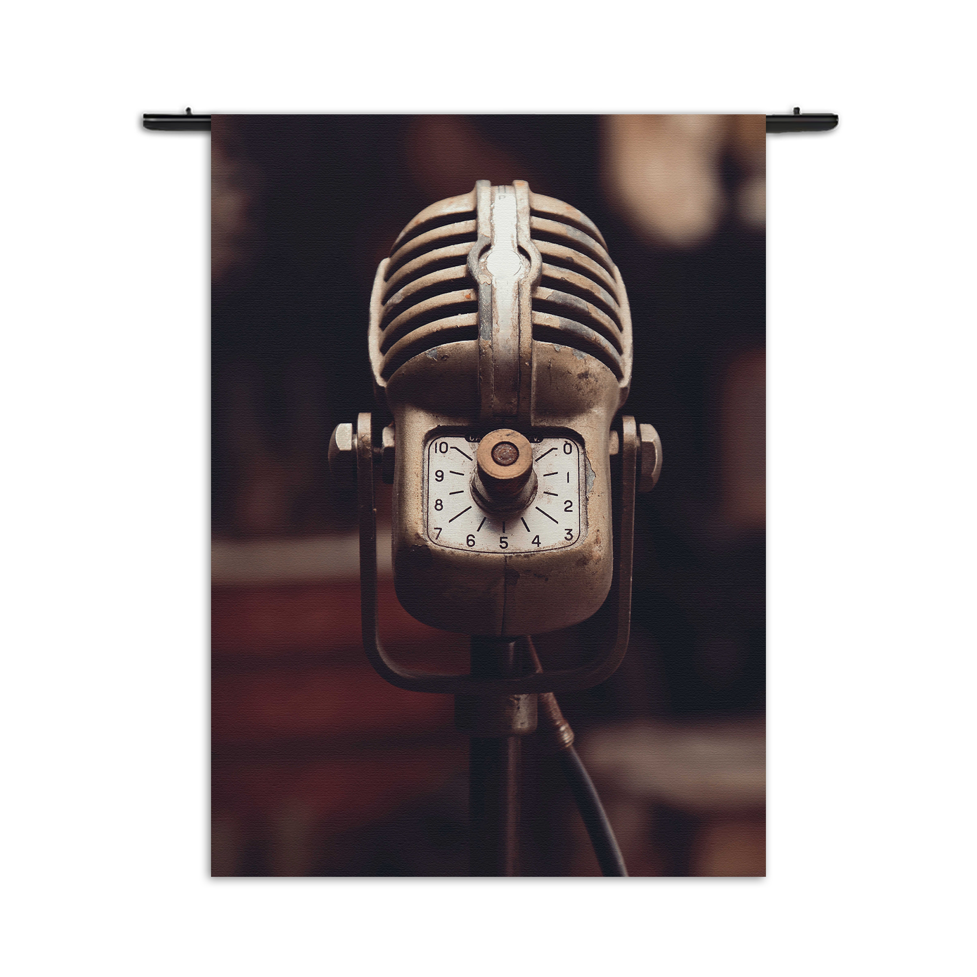 Template_50-70_Verticaal_Retro_14-3 Wandkleed Old School Microfoon Rechthoek Verticaal