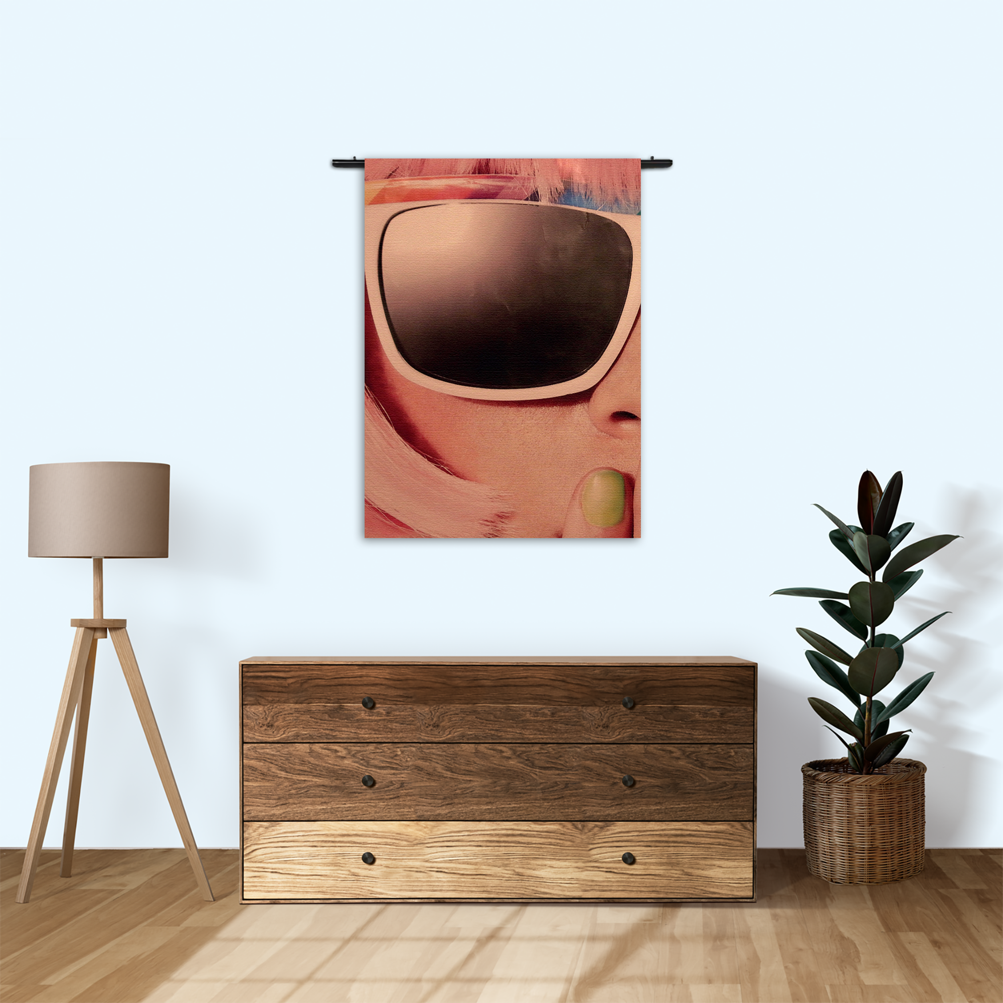 Template_50-70_Verticaal_Retro_9-1 Wandkleed Keep Silence Hippie Rechthoek Verticaal Template 50 70 Verticaal Retro 9 1