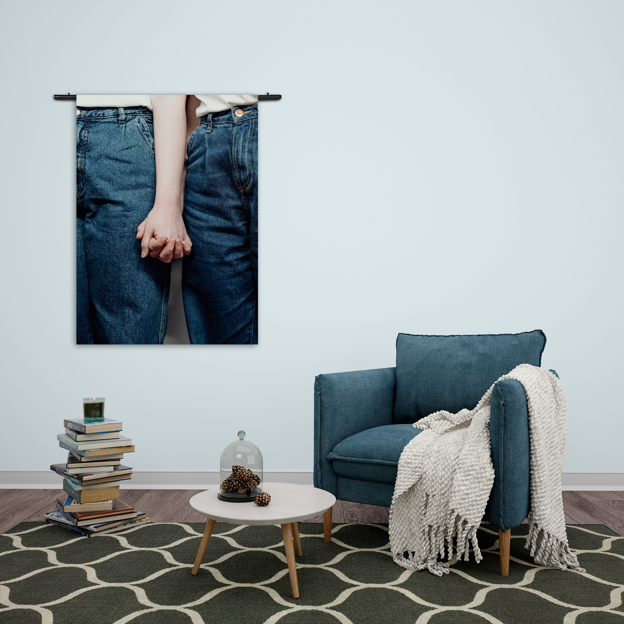 Wandkleed Hand In Hand Rechthoek Verticaal Template 50 70 Verticaal Romantisch 4 2