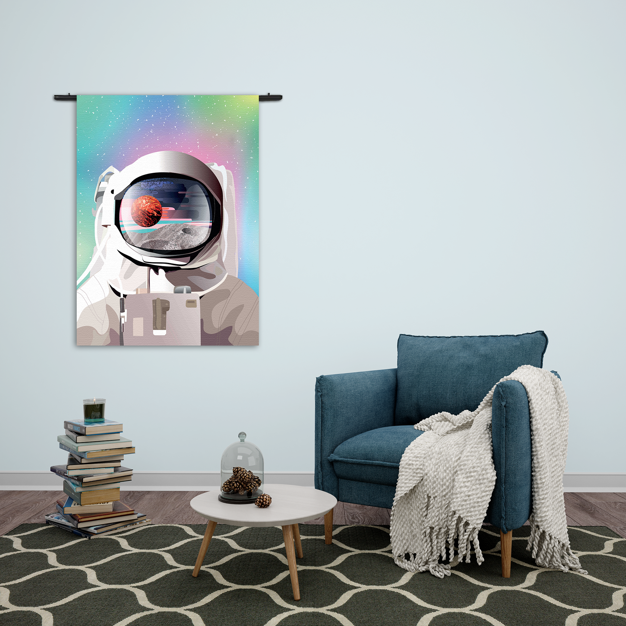 Wandkleed De Reflectie Rechthoek Verticaal Template 50 70 Verticaal Ruimtevaart 16 2