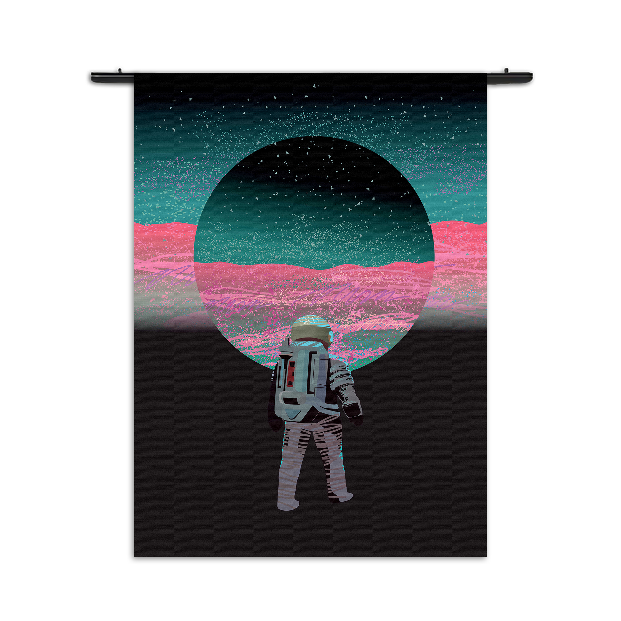 Wandkleed Retro austronaut Rechthoek Verticaal
