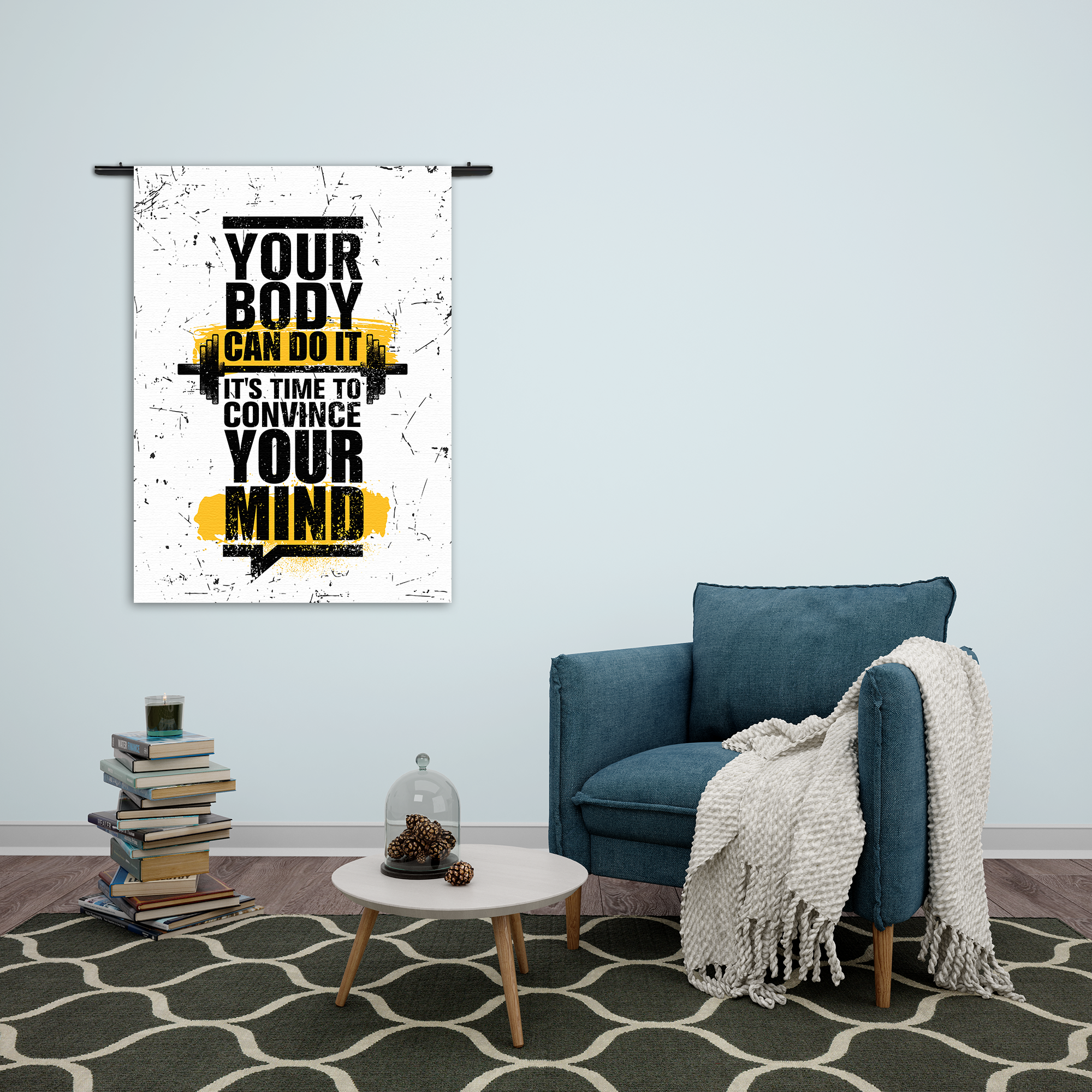 Wandkleed You Body Can Do It, It's Time To Convince Your Mind Rechthoek Verticaal Template 50 70 Verticaal Sport 14 2