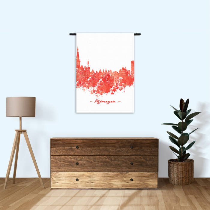 Wandkleed Skyline Nijmgen Watercolor Paint Rechthoek Verticaal Template 50 70 Verticaal Steden 12 1