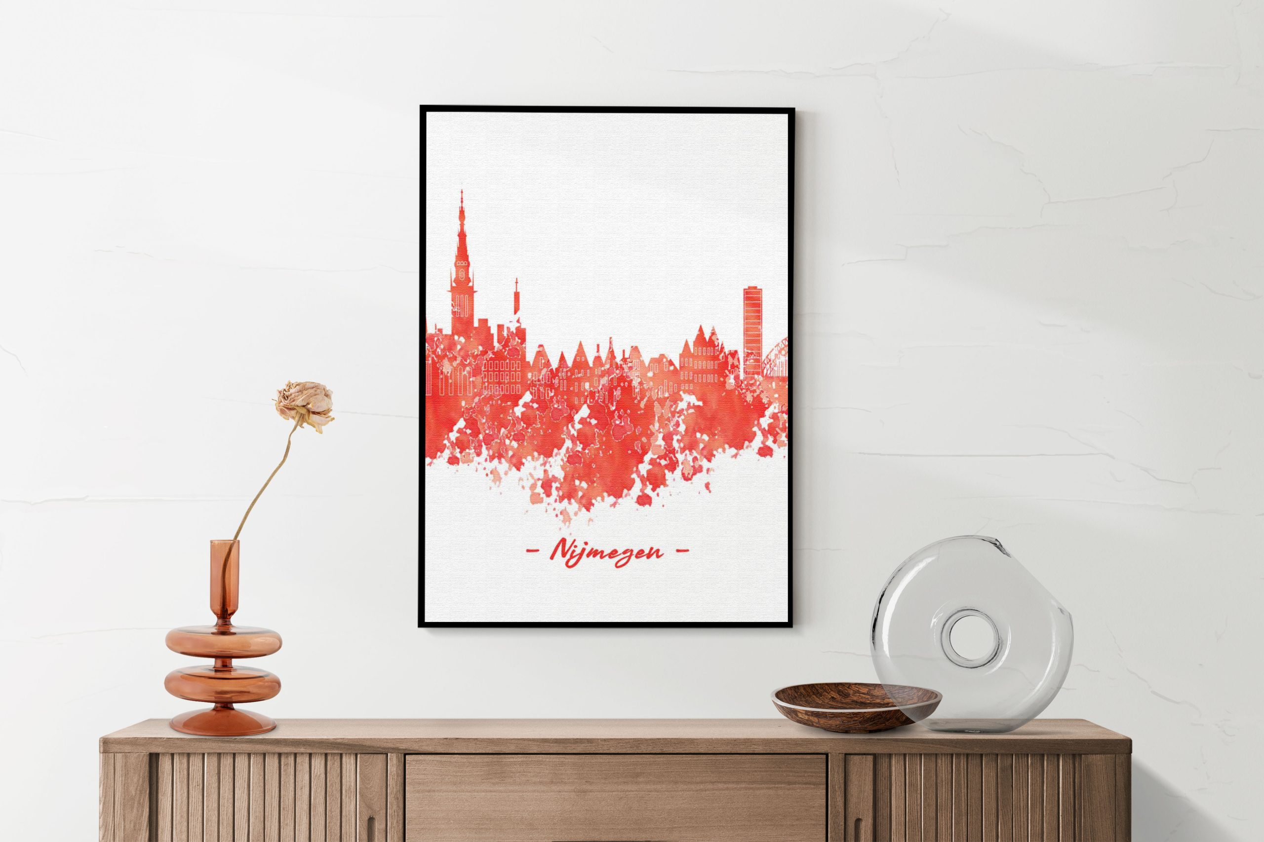 Akoestisch Schilderij Skyline Nijmgen Watercolor Paint Rechthoek Verticaal Template 50 70 Verticaal Steden 12 2 scaled 1