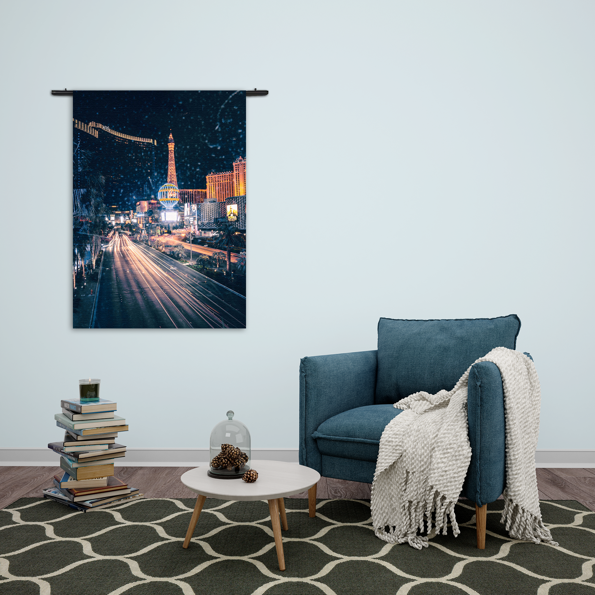 Wandkleed Las Vegas at Night Rechthoek Verticaal Template 50 70 Verticaal Steden 16 2