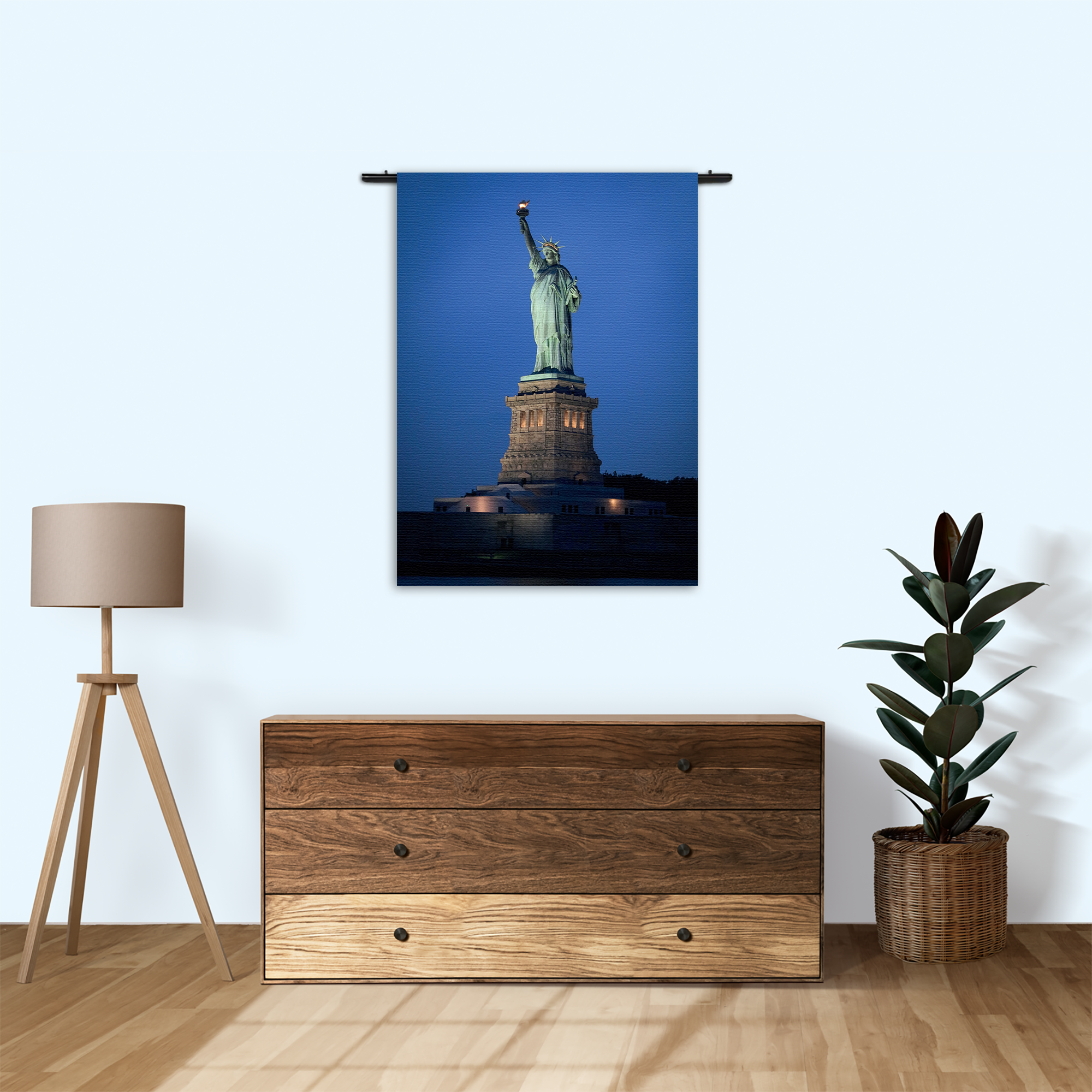 Wandkleed Vrijheidsbeeld New York Donker 01 Rechthoek Verticaal Template 50 70 Verticaal Steden 18 1