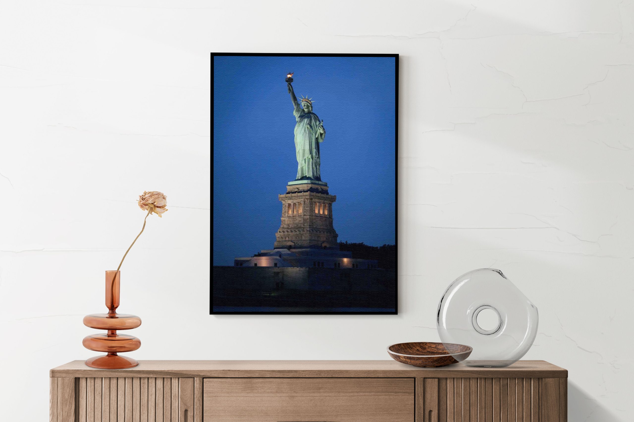 Akoestisch Schilderij Vrijheidsbeeld New York Donker 01 Rechthoek Verticaal Template 50 70 Verticaal Steden 18 2 scaled 1