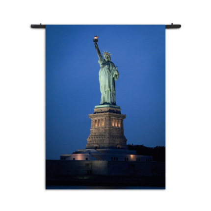 Wandkleed Vrijheidsbeeld New York Donker 01 Rechthoek Verticaal
