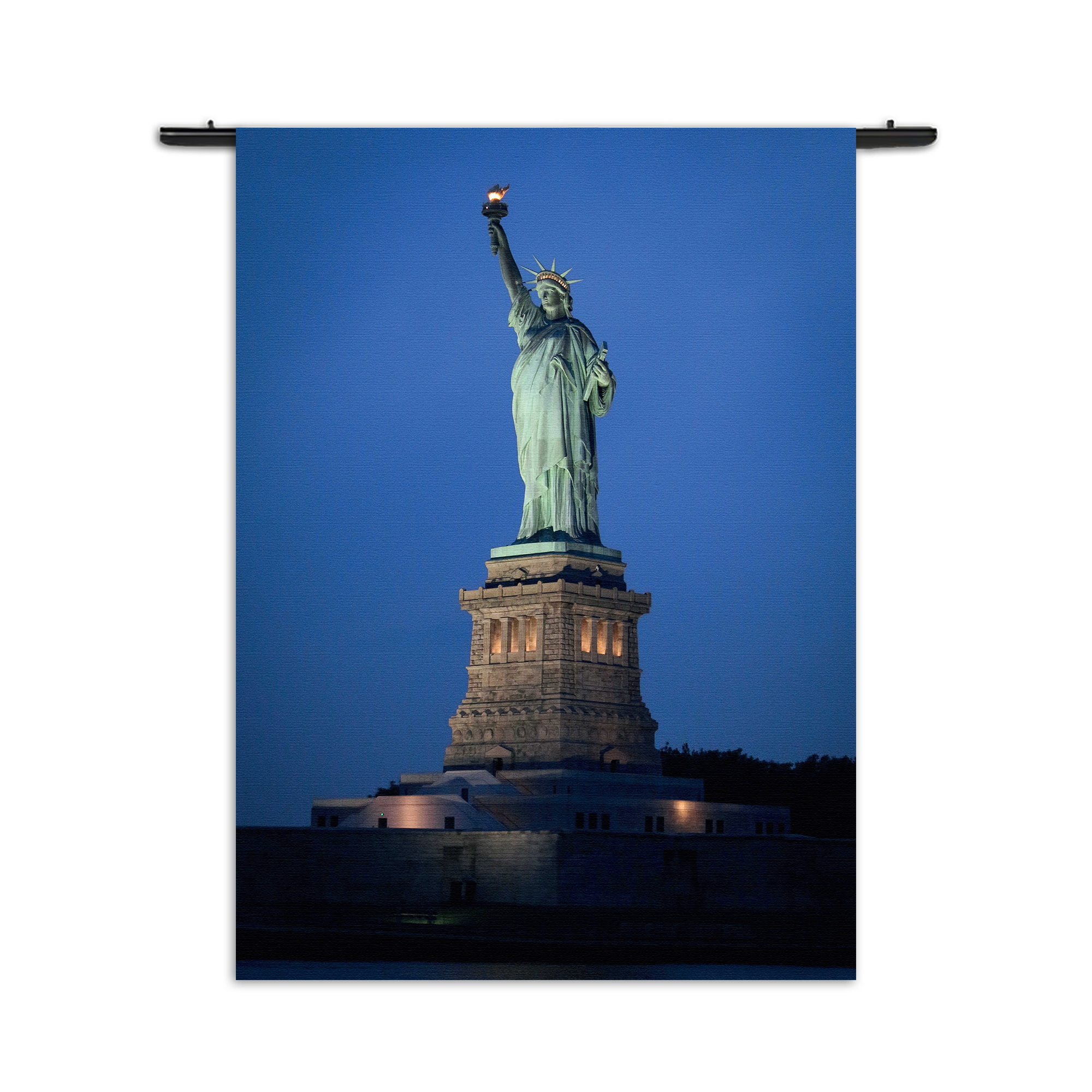 Wandkleed Vrijheidsbeeld New York Donker 01 Rechthoek Verticaal