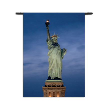 Wandkleed Vrijheidsbeeld New York Donker 02 Rechthoek Verticaal